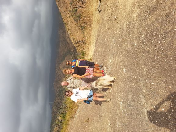 It was perfect walking weather today and we enjoyed great views.  No rain for us but we could see the dark clouds in the mountains.